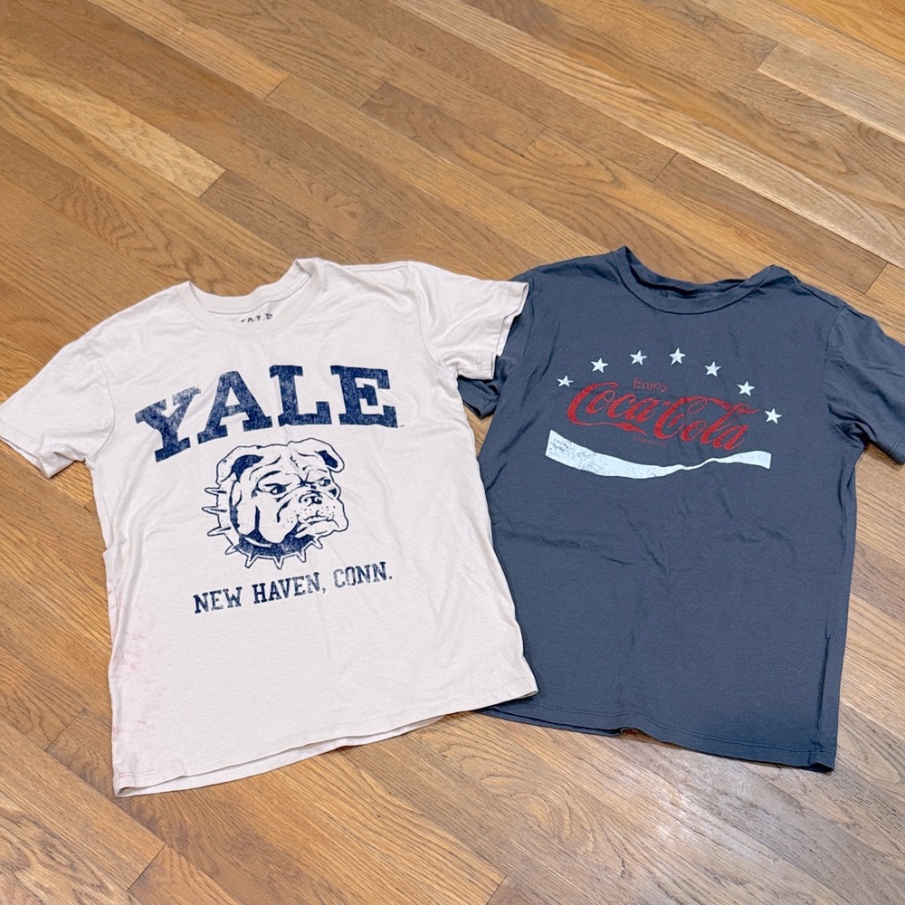 Set of two graphic tees: Yale and Coca-Cola